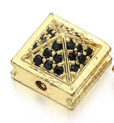 8 * 6 mm-es sárgaréz cirkónia négyzet alakú csatlakozók barkács ékszerlelet kiegészítők, modell: VS120