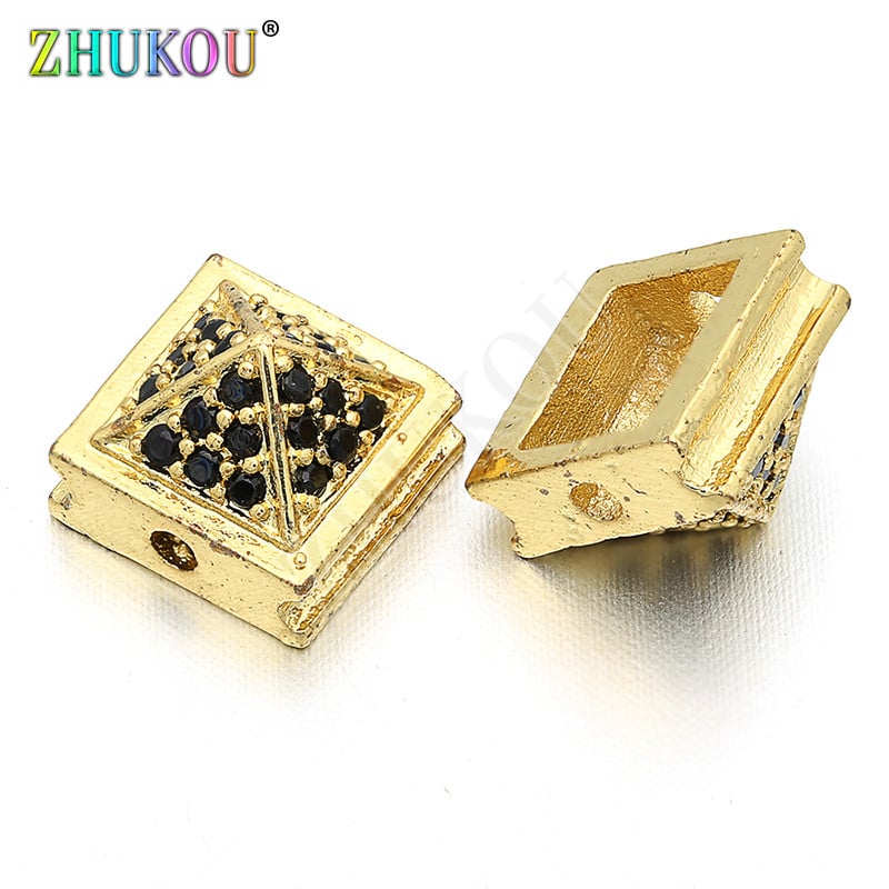 8 * 6 mm-es sárgaréz cirkónia négyzet alakú csatlakozók barkács ékszerlelet kiegészítők, modell: VS120