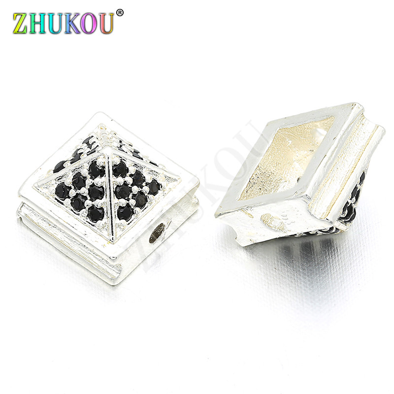 8 * 6 mm-es sárgaréz cirkónia négyzet alakú csatlakozók barkács ékszerlelet kiegészítők, modell: VS120
