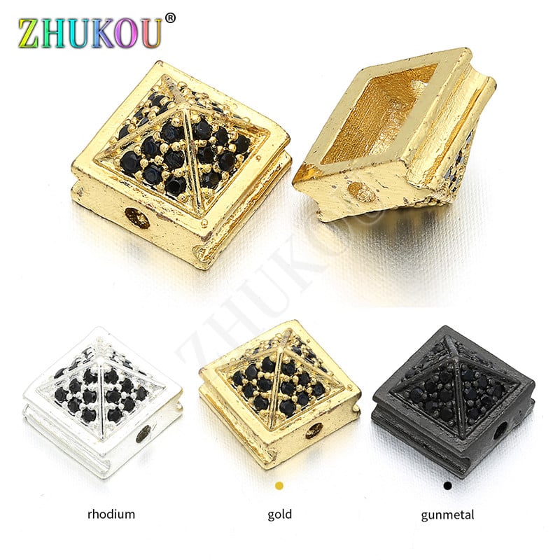 8 * 6 mm-es sárgaréz cirkónia négyzet alakú csatlakozók barkács ékszerlelet kiegészítők, modell: VS120