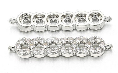 5 * 26 mm-es kellékek kézzel készített cirkónia csatlakozókhoz barkács ékszerleletekhez, furat: 0,5 mm, modell: VS94