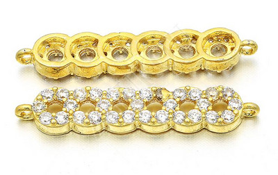 5 * 26 mm-es kellékek kézzel készített cirkónia csatlakozókhoz barkács ékszerleletekhez, furat: 0,5 mm, modell: VS94