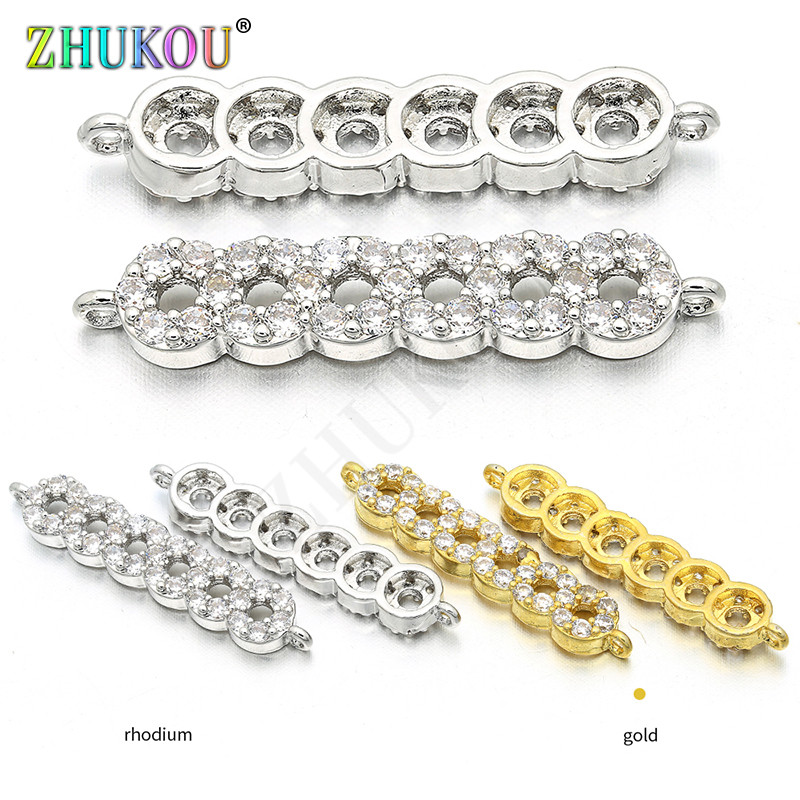 5 * 26 mm-es kellékek kézzel készített cirkónia csatlakozókhoz barkács ékszerleletekhez, furat: 0,5 mm, modell: VS94