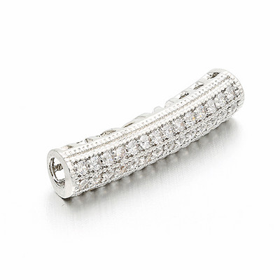 6*26 mm-es sárgaréz ívelt cső távtartó bűbáj medálok gyöngyfűzés barkács ékszer karkötő nyaklánc készítés, modell: VW4