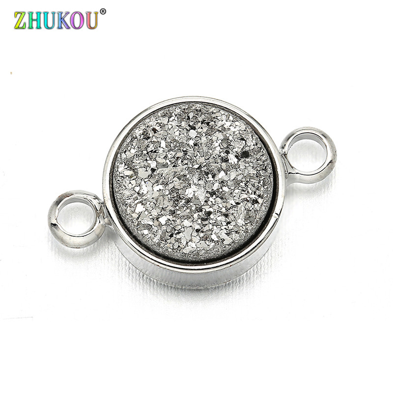 9 mm-es, kézzel készített sárgaréz cirkónia kerek bűbáj csatlakozó barkács ékszer karkötő nyaklánc készítés, lyuk: 1,5 mm, modell: VS257