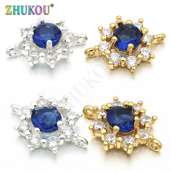 10*13mm Χειροποίητο ορείχαλκο Cubic Zirconia Crystal Charms Connectors DIY jewelry βραχιόλι κολιέ κατασκευή, μοντέλο: VS142