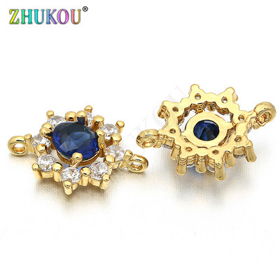10*13mm Χειροποίητο ορείχαλκο Cubic Zirconia Crystal Charms Connectors DIY jewelry βραχιόλι κολιέ κατασκευή, μοντέλο: VS142
