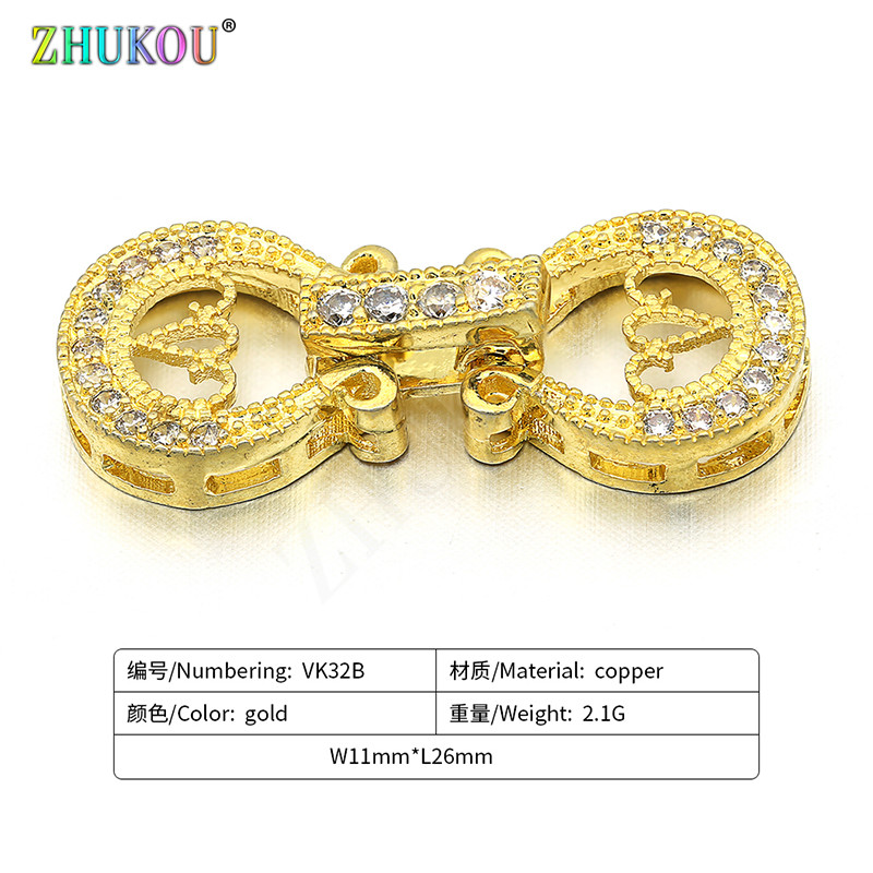 11*26 mm mesingani kubni cirkonij zlatne boje, kopče, kukice za ukrase za nakit „uradi sam“, pribor, model: VK32