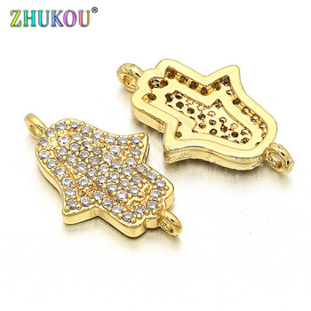 11*18 χιλιοστά ορείχαλκος κυβικό ζιρκόνιο Lucky Hamasa Hand Charms Μενταγιόν DIY Κοσμήματα Βραχιόλι κολιέ Κατασκευή, Μοντέλο: VS32