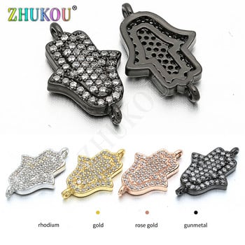 11*18 χιλιοστά ορείχαλκος κυβικό ζιρκόνιο Lucky Hamasa Hand Charms Μενταγιόν DIY Κοσμήματα Βραχιόλι κολιέ Κατασκευή, Μοντέλο: VS32