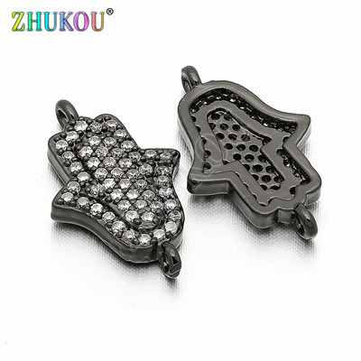 11*18 мм месинг кубичен цирконий Lucky Hamasa Hand Charms Висулки Направи си сам бижута Гривна Изработка на колие, Модел: VS32