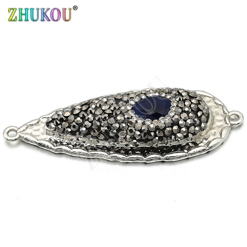 18 * 46 mm-es sárgaréz cirkónium bűbáj csatlakozók, barkács ékszerleletek, lyuk: 1,3 mm, modell: VS244