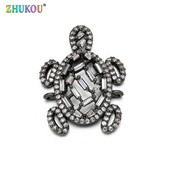 22 * 28 mm-es sárgaréz, kézzel készített Micro Pave Cubic cirkónia teknős csatlakozó Barkács ékszerlelet kiegészítők, Lyuk: 1,5 mm, Modell: VS270