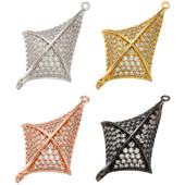 ZHUKOU 19x31 mm mesingani kristalni nepravilni konektor za žene Narukvica Ogrlica Nakit Dodaci Izrada nalaza model: VS432