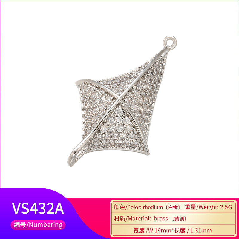 ZHUKOU 19x31 mm mesingani kristalni nepravilni konektor za žene Narukvica Ogrlica Nakit Dodaci Izrada nalaza model: VS432