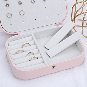 Κορεάτικο στυλ Φρέσκα και απλά κοριτσίστικα σκουλαρίκια Φορητό δερμάτινο δαχτυλίδι κολιέ πολλαπλών λειτουργιών Κουτί αποθήκευσης κοσμημάτων