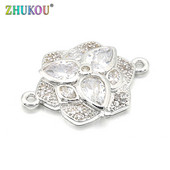 16 * 23 mm-es sárgaréz, kézzel készített cirkónium medál csatlakozó barkács ékszerlelet készítéséhez, furat: 1 mm, modell: VS176