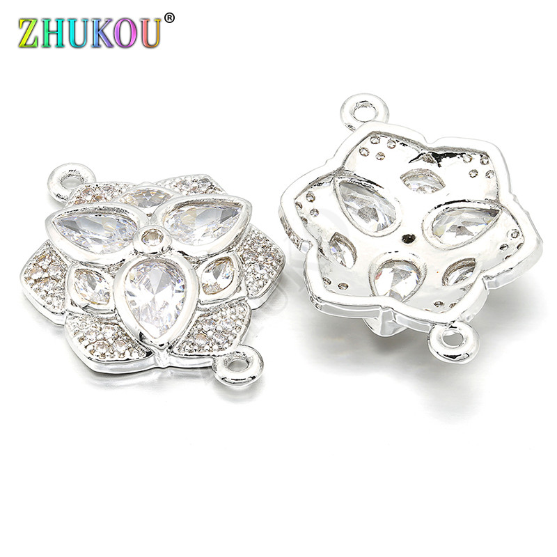16 * 23 mm-es sárgaréz, kézzel készített cirkónium medál csatlakozó barkács ékszerlelet készítéséhez, furat: 1 mm, modell: VS176