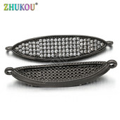 8 * 34 mm-es sárgaréz cirkónia bűbáj csatlakozók barkács ékszerlelet kiegészítők, vegyes szín, modell: VS230