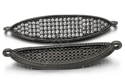 8 * 34 mm-es sárgaréz cirkónia bűbáj csatlakozók barkács ékszerlelet kiegészítők, vegyes szín, modell: VS230