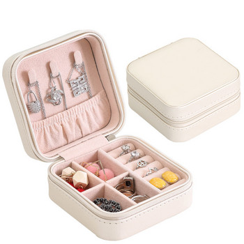 Jewelry Organizer Display Travel Jewelry Case Boxes Φορητό κοσμηματοπωλείο Φερμουάρ Δερμάτινο Αποθήκευση Joyeros Organizador De Joyas