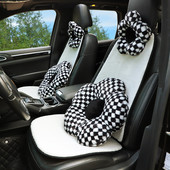 Miela automobilio sėdynės pagalvė Automobilio galvos atrama kaklo pagalvė Animacinių filmų pliušinė automobilio sėdynės galvos nugaros juosmens pagalvė Kelioninė pagalvėlė Automobilio interjero rinkiniai