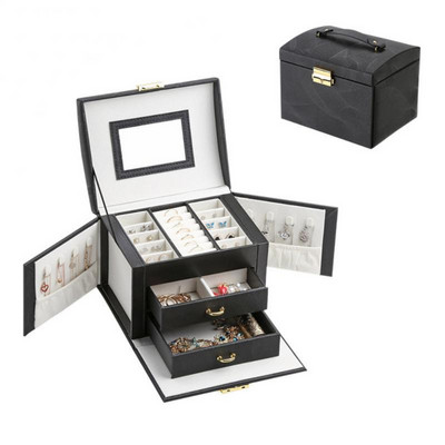 3 sluoksnių stalčiaus stiliaus papuošalai Sutvarkykite dėžutę Creative PU apyrankių žiedų dėžutė ausinių smeigtukų auskarai laikymo dėklas Didelė talpa