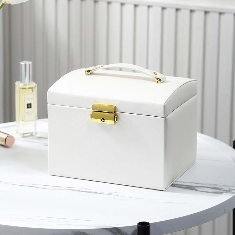 2021 m. naujai papuošalų laikymo dėžutė, didelės talpos nešiojama spyna su veidrodžiu papuošalų laikymo auskarai, karoliai, žiedai, papuošalai