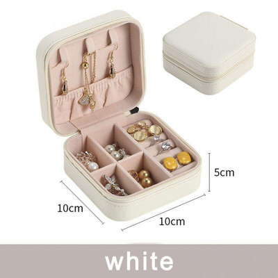 Jewelry Organizer Box Mini PU Δερμάτινο Φορητό Ταξιδιωτικό Jewelry Case Boxes Σκουλαρίκια Κολιέ Δαχτυλίδι Θήκη κοσμημάτων Κουτί αποθήκευσης Hot