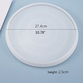 Krištolo epoksidinės dervos formos padėkliukas apvalus padėklas, veidrodinis plokščių liejimas, silikono formų išmetimas