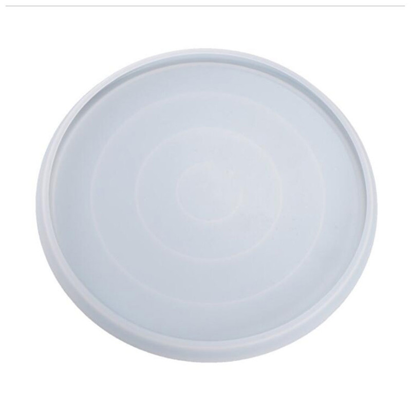 Krištolo epoksidinės dervos formos padėkliukas apvalus padėklas, veidrodinis plokščių liejimas, silikono formų išmetimas