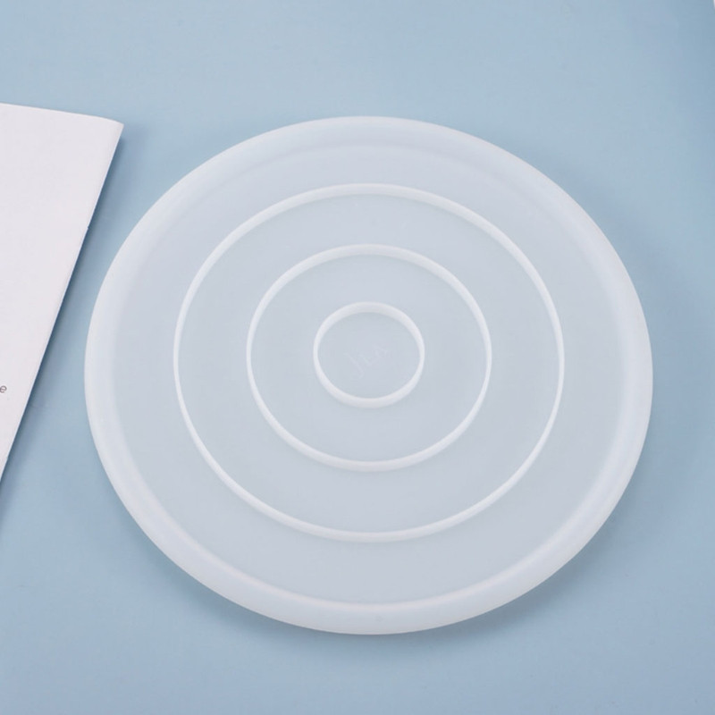 Krištolo epoksidinės dervos formos padėkliukas apvalus padėklas, veidrodinis plokščių liejimas, silikono formų išmetimas