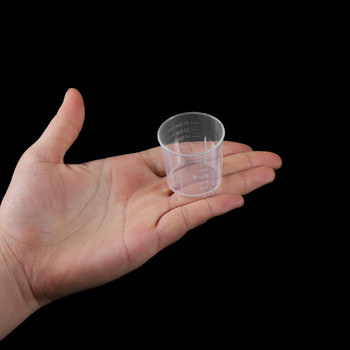 20 бр. 30 мл прозрачни пластмасови мерителни чаши за течности, цилиндър, лабораторни прибори с везни за UV епоксидна смола, силиконова форма, инструменти