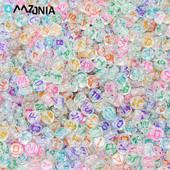 100 kom/4*7 mm akrilne prozirne zlatne svjetlucave mješovite okrugle višebojne perle sa slovima DIY ručno izrađene labave perle Izrada nakita