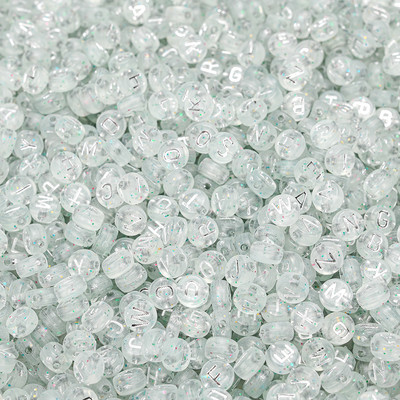100 kom/4*7 mm akrilne prozirne zlatne svjetlucave mješovite okrugle višebojne perle sa slovima DIY ručno izrađene labave perle Izrada nakita