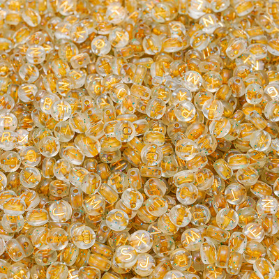 100 kom/4*7 mm akrilne prozirne zlatne svjetlucave mješovite okrugle višebojne perle sa slovima DIY ručno izrađene labave perle Izrada nakita