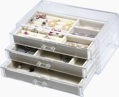 Mados akrilo papuošalų laikymo dėžutės laikiklis mergaitei žiedas karoliai stalčius karoliukų plastikinis laikymo indas Dovana