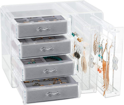 Mados akrilo papuošalų laikymo dėžutės laikiklis mergaitei žiedas karoliai stalčius karoliukų plastikinis laikymo indas Dovana