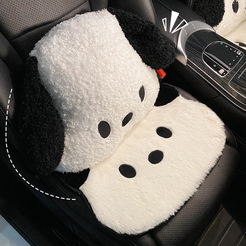 1 vnt. Šiltas pliušinis automobilio sėdynės užvalkalas, pagalvėlė kartoninė dėžutė Miela Pacha šuns atlošo pagalvėlė automobiliui Universali kaklo pagalvė juosmens atrama