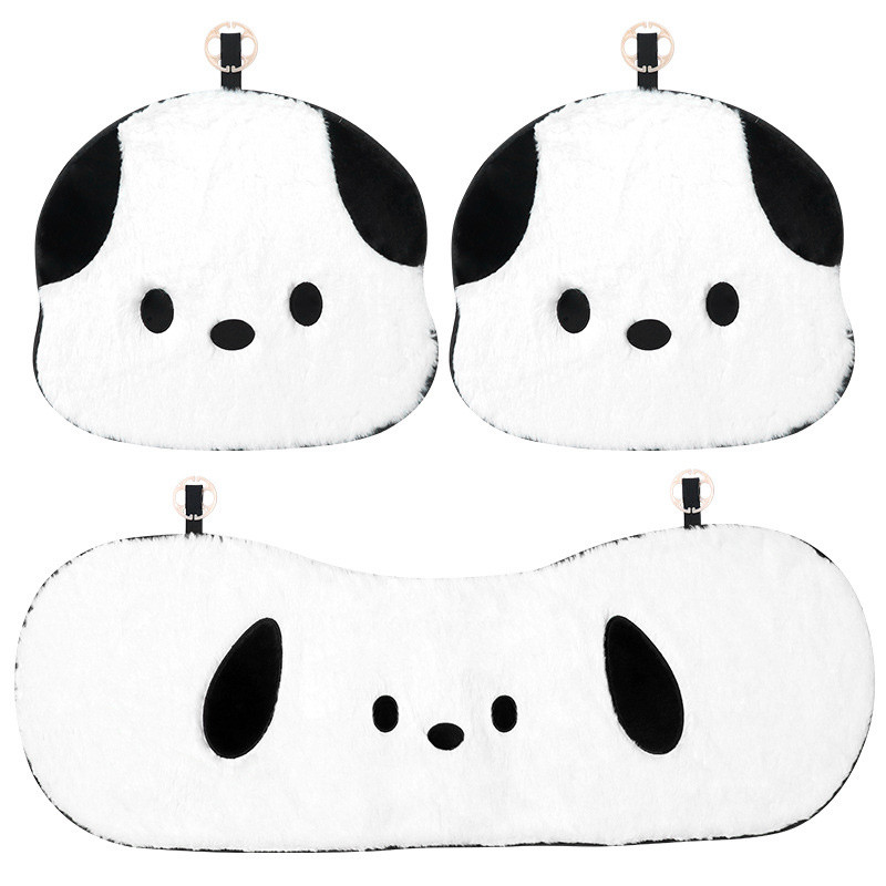 1 vnt. Šiltas pliušinis automobilio sėdynės užvalkalas, pagalvėlė kartoninė dėžutė Miela Pacha šuns atlošo pagalvėlė automobiliui Universali kaklo pagalvė juosmens atrama