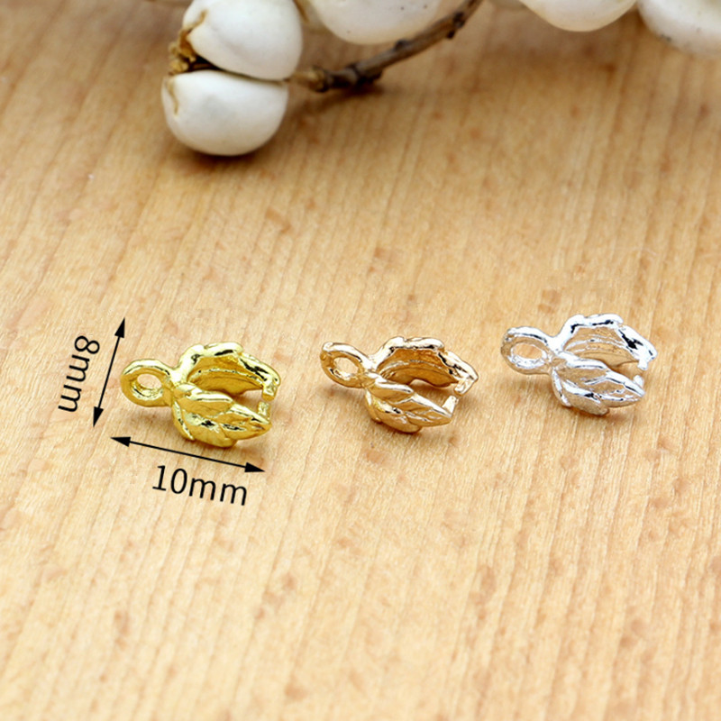 50 vnt., 8x10 mm vario lapų pakabukas, užsegimas, užsegimas, kablio jungtis, skirta „pasidaryk pats“ auskarų karolių papuošalų gaminimo reikmenys