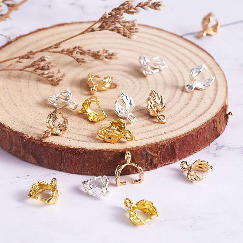 50 vnt., 8x10 mm vario lapų pakabukas, užsegimas, užsegimas, kablio jungtis, skirta „pasidaryk pats“ auskarų karolių papuošalų gaminimo reikmenys