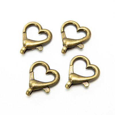 10 vnt Širdies omarų užsegimo kabliuko segtukas, spyruoklinis užsegimas, skirtas „pasidaryk pats“ raktų pakabuko papuošalams, raktų pakabukų laikikliui, gaminimo reikmenims