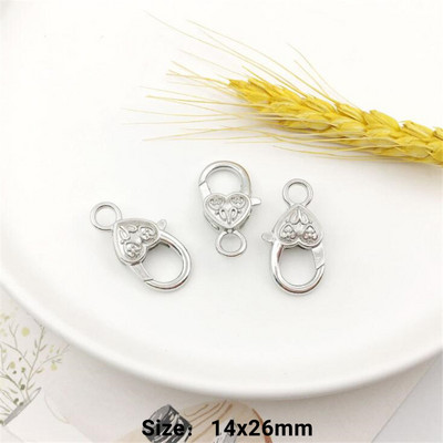 10 vnt Širdies omarų užsegimo kabliuko segtukas, spyruoklinis užsegimas, skirtas „pasidaryk pats“ raktų pakabuko papuošalams, raktų pakabukų laikikliui, gaminimo reikmenims