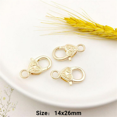 10 vnt Širdies omarų užsegimo kabliuko segtukas, spyruoklinis užsegimas, skirtas „pasidaryk pats“ raktų pakabuko papuošalams, raktų pakabukų laikikliui, gaminimo reikmenims