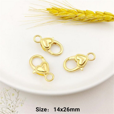 10 vnt Širdies omarų užsegimo kabliuko segtukas, spyruoklinis užsegimas, skirtas „pasidaryk pats“ raktų pakabuko papuošalams, raktų pakabukų laikikliui, gaminimo reikmenims