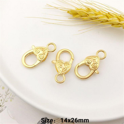 10 vnt Širdies omarų užsegimo kabliuko segtukas, spyruoklinis užsegimas, skirtas „pasidaryk pats“ raktų pakabuko papuošalams, raktų pakabukų laikikliui, gaminimo reikmenims