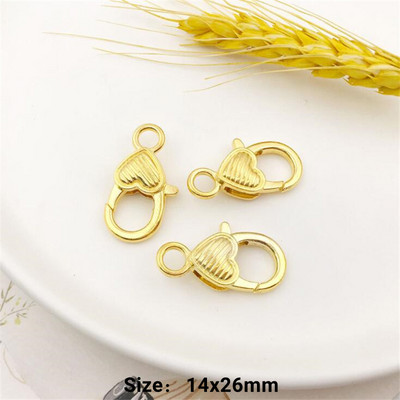 10 vnt Širdies omarų užsegimo kabliuko segtukas, spyruoklinis užsegimas, skirtas „pasidaryk pats“ raktų pakabuko papuošalams, raktų pakabukų laikikliui, gaminimo reikmenims