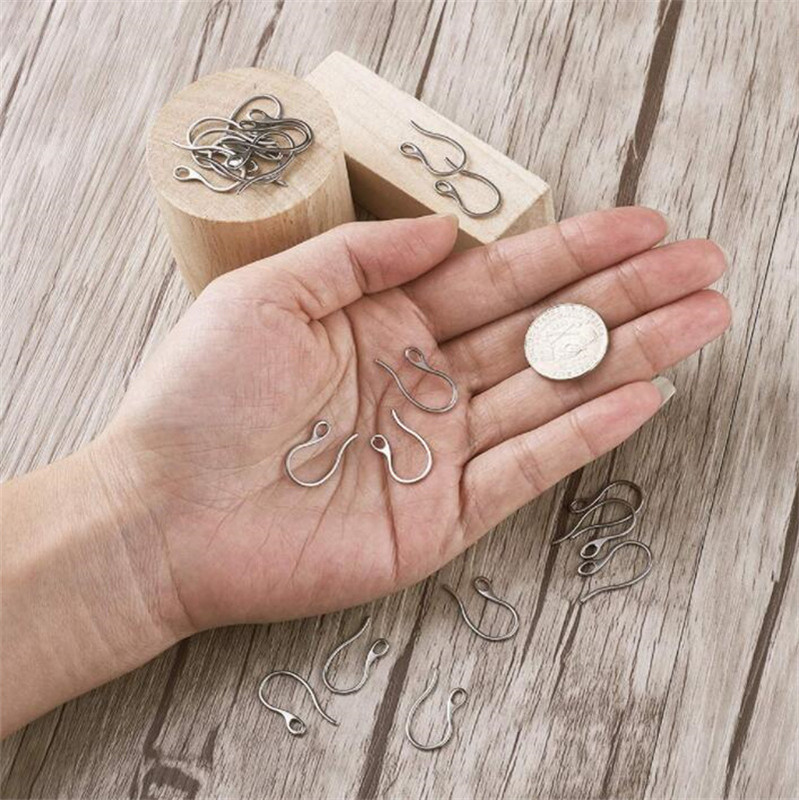 20 vnt. 304 nerūdijančio plieno auskarų kabliukai 22x12x1 mm su kilpine skylute auskarų vielos išvados, skirtos „pasidaryk pats“ kabančių auskarų papuošalų gamybai