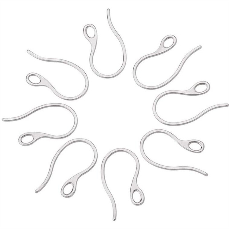 20 vnt. 304 nerūdijančio plieno auskarų kabliukai 22x12x1 mm su kilpine skylute auskarų vielos išvados, skirtos „pasidaryk pats“ kabančių auskarų papuošalų gamybai